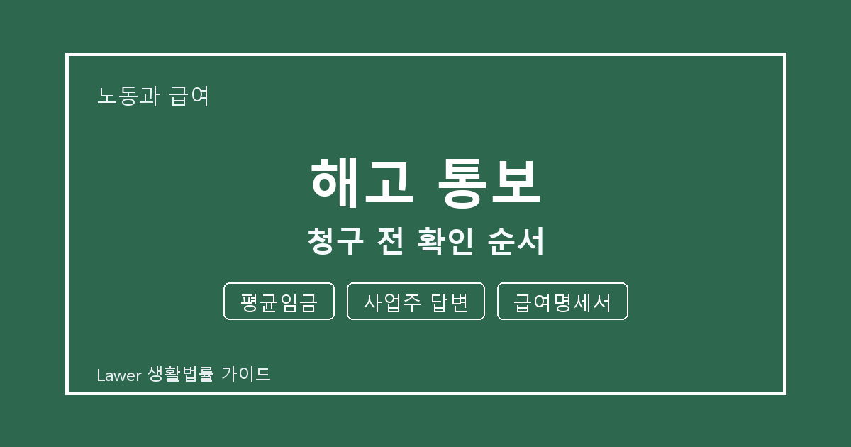 해고 통보 청구 전 평균임금·사업주 답변 준비서류와 확인 순서 체크