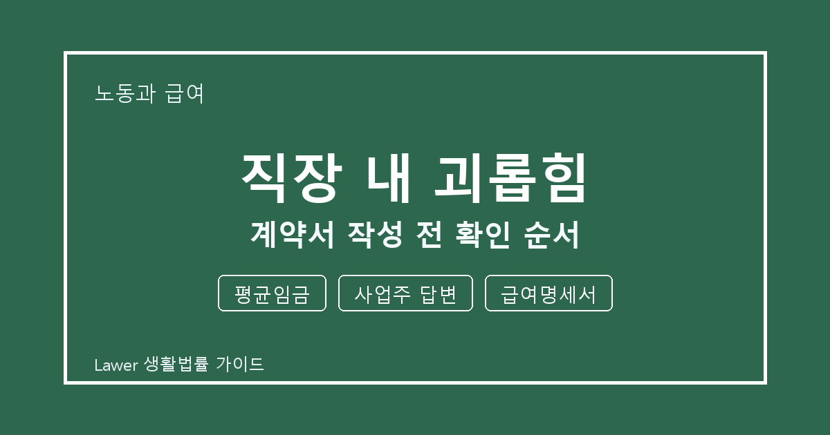 직장 내 괴롭힘 대응 절차, 평균임금부터 사업주 답변까지 확인 기준