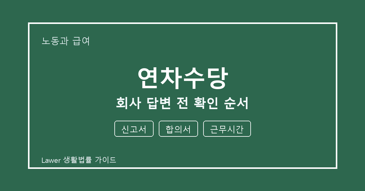 연차수당 대응 절차, 신고서부터 합의서까지 확인 기준 정리 기준