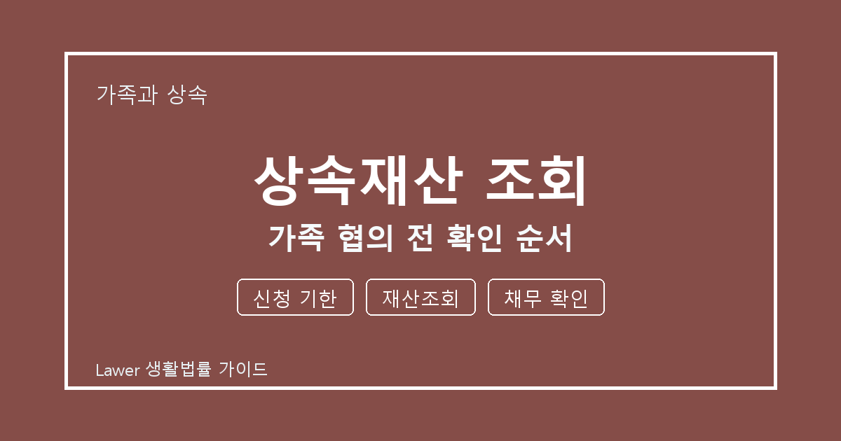 상속재산 조회 대응 절차, 신청 기한부터 재산조회까지 확인 기준