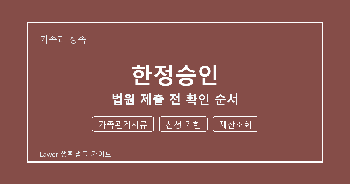 한정승인 대응 절차, 가족관계서류부터 신청 기한까지 확인 기준 정리