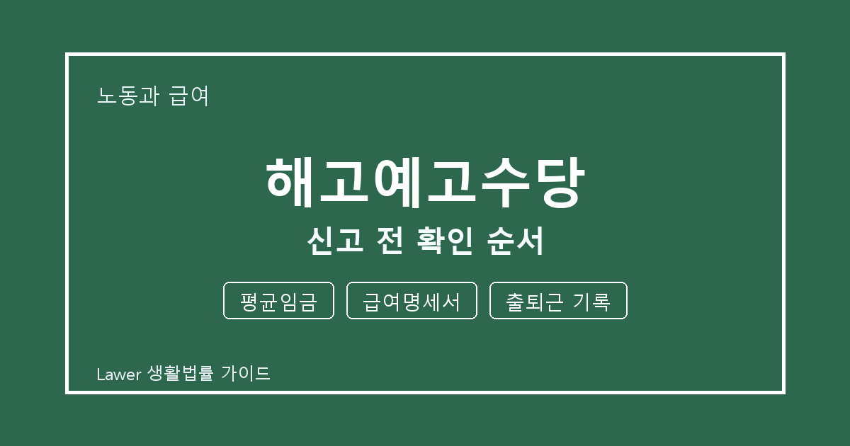 해고예고수당 신고 전 평균임금·급여명세서·출퇴근 기록 확인 순서
