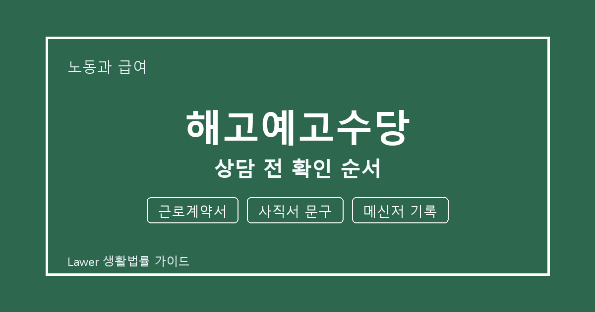 해고예고수당 상담 전 놓치기 쉬운 근로계약서·사직서 문구 정리